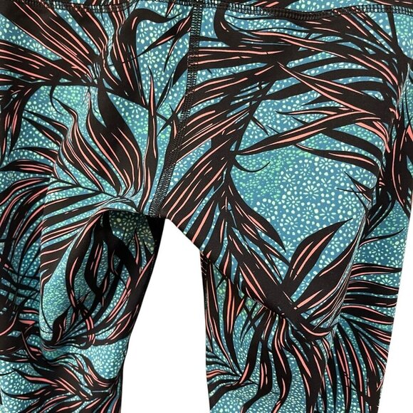 Lululemon Wunder Under Leggings Hi-Rise Palm Lace Tofino Teal Multicolor Size 6 - Picture 6 of 7